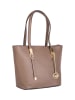 Mia Tomazzi Leder-Schultertasche "Cesena" in Taupe - (B)27 x (H)26 x (T)13 cm