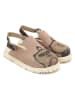 Goby Leren clogs beige