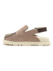 Goby Leren clogs beige