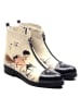 Goby Boots in Beige/ Schwarz/ Bunt