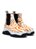 Goby Chelsea-Boots in Weiß/ Orange
