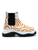 Goby Chelsea-Boots in Weiß/ Orange