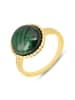 Les Petites Précieuses Pozłacany pierścionek z malachitem