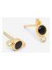 Ania Kruk Pozłacane kolczyki-wkrętki z cyrkoniami