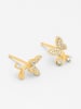 Ania Kruk Złote kolczyki-wkrętki z cyrkoniami