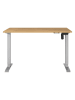Germania Elektr. Schreibtisch ''Profi'' in Hellbraun/ Silber - (B)120 x (H)120 x (T)80 cm