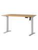 Germania Elektr. Schreibtisch ''Profi'' in Hellbraun/ Silber - (B)120 x (H)120 x (T)80 cm