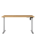 Germania Elektr. Schreibtisch ''Profi'' in Hellbraun/ Silber - (B)140 x (H)120 x (T)80 cm