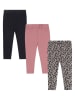 Dirkje 3er-Set: Leggings in Schwarz/ Rosa