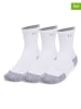 Under Armour Skarpety sportowe (3 pary) "Run" w kolorze biało-szarym