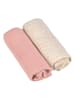 Lässig 2er-Set Mulltücher in Creme/ Rosa - (L)80 x (B)80 cm