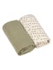 Lässig 2er-Set Mulltücher in Creme/ Grün - (L)60 x (B)60 cm