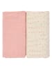 Lässig 2er-Set Mulltücher in Rosa/ Creme - (L)60 x (B)60 cm