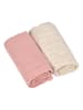Lässig 2er-Set Mulltücher in Rosa/ Creme - (L)60 x (B)60 cm