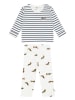 Lässig Pyjama in Weiß/ Blau