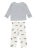 Lässig Pyjama in Weiß/ Blau