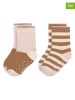 Lässig 2er-Set: ABS-Socken in Rosa/ Beige/ Hellbraun