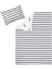 Lässig Bettwäsche-Set in Weiß/ Braun/ Dunkelblau