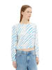 Tom Tailor Bluse in Weiß/ Hellblau