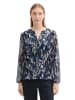 Tom Tailor Bluse in Dunkelblau/ Grau