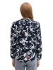 Tom Tailor Bluse in Dunkelblau/ Weiß