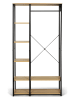 IDOMYA Essentials Garderobe "Memphis" in Hellbraun/ Schwarz - (B)90 x (H)167 x (T)40 cm
