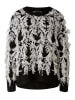 Oui Pullover in Schwarz/ Creme