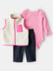 carter's 3tlg. Outfit in Dunkelblau/ Pink