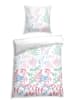 Schiesser Renforcé beddengoedset "Fenja" wit/lichtroze/groen
