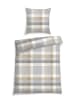 Schiesser Renforcé beddengoedset "Kris" beige/grijs