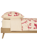 Schiesser Fijnbiber beddengoedset "Rowan" crème/rood