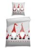 Schiesser Komplet pościeli flanelowej "Balduin" w kolorze szaro-czerwonym