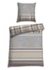 Schiesser Fijnbiber beddengoedset "Salous" beige/grijs