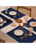 Mint Rugs 2-delige set: placemats "Christmas" donkerblauw - (L)50 x (B)40 cm