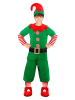 Widmann 5tlg. Kostüm "Santa's Little Helper" in Dunkelgrün/ Rot