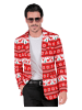 Widmann Blazer "Merry Christmas" in Rot/ Weiß
