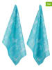 PAD Concept 2-delige set: theedoeken "Culture" turquoise - (L)70 x (B)50 cm