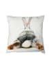 Mars & More Kissen "Rabbit" in Weiß/ Creme - (L)33 x (B)33 cm