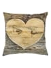 Mars & More Kussen "Heart" lichtbruin - (L)50 x (B)50 cm