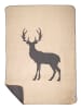Mars & More Plaid "Standing Deer" in Grau/ Beige - (L)180 x (B)130 cm
