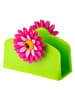Vigar Serviettenhalter "Flower power" in Grün/ Pink - (B)14 x (H)10 x (T)6 cm