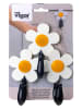Vigar 3er-Set: Hacken ''White Tulip'' in Schwarz/ Weiß/ Gelb - (L)11,5 cm