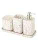 Vigar 4tlg. Waschbeckenzubehör-Set ''Zense'' in Beige - (B)28 x (H)13,5 x (T)11 cm
