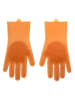 Vigar 2-delige set: dierenhaarhandschoenen "Pets" oranje - (L)31,5 x (B)16 cm