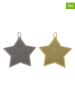 Vigar 2-delige set: reinigingsborstels "Star" beige/grijs - (B)14 x (H)13 x (D)1,2 cm