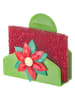 Vigar Schwammhalter "Poinsettia" in Rot/ Grün - (B)12 x (H)11,5 x (T)7 cm