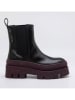 Replay Skórzane botki w kolorze czarno-czerownym