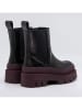 Replay Skórzane botki w kolorze czarno-czerownym