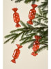 Jotex Ozdoby choinkowe (4 szt.) "Candy" w kolorze czerwonym - dł. 14 cm
