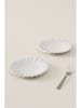 Jotex 2er-Set: Dessertteller ''Bonnie'' in Weiß - Ø 19 cm